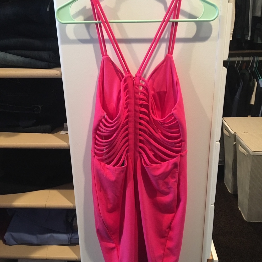 Pink body con dress